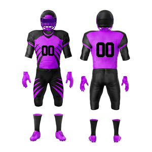 Tenues de football américain personnalisables violet-noir sublimées, anti-humidité, ajustées, pour hommes, toutes saisons - Product Image 1