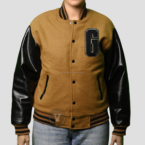 Veste universitaire Letterman en laine de haute qualité pour hommes de grande taille en cuir véritable avec manches en chenille brodées pour l'hiver - Product Image 2