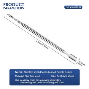 Dual-End Stainless Steel <b>Nail</b> Cuticle Pusher Set Reusable Manicure Tool for Salon Use - Product Image 4