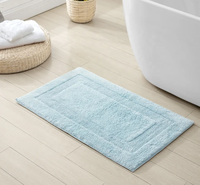 Tapis de bain rectangulaire en coton tufté super absorbant, réversible, multicolore, doux, lavable en machine, pour la maison et l'hôtel