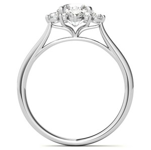 Anillo de Moissanita con Halo Oculto, Plata de Ley 925, Chapado en Oro Blanco, Anillo de Compromiso Solitario, Anillo de Promesa Nupcial, Regalo de Aniversario - Product Image 4