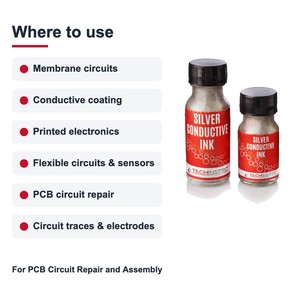Tinta Conductora Plateada Imprimible de 1 Litro, Alta Conductividad (70-80% Plata) para Reparación y Ensamblaje de Circuitos PCB, Personalizable OEM - Product Image 3