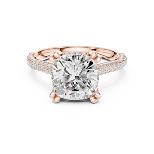 <b>Big</b> Bold Beautiful 4 Ct Square <b>Cushion</b> Cut Lab Grown Diamond Engagement Wedding Proposal Ring SATVIK RATNA Luxury - Product Image 5