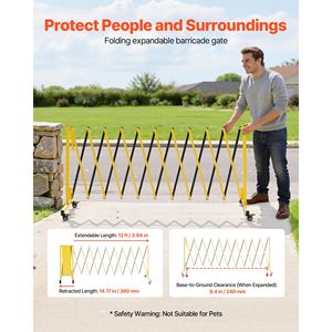 Industrial 13FT Expandable Mobile Barricade Portable Foldi Safety <b>Barrier</b> with Locking Casters <b>Traffic</b> <b>Barriers</b> - Product Image 3