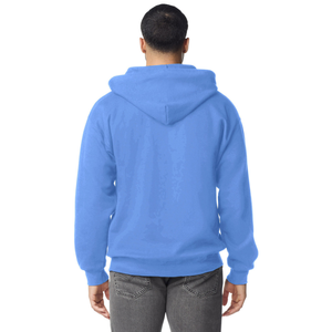 เสื้อฮู้ดซิปเต็มตัวสำหรับผู้ชาย สีฟ้าแคโรไลนา ผ้าฟลีซแบบกำหนดเอง เสื้อแจ็คเก็ตฮู้ดซิปแบบสวมใส่สบาย เสื้อผ้ากีฬาแบบเรียบง่าย ขายส่ง - Product Image 3