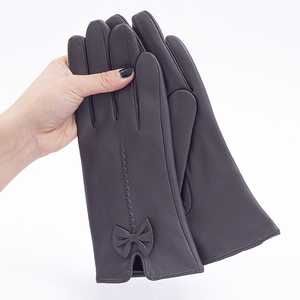 Fashion Genuine Leather <b>Gloves</b> With Bow Ultra-soft <b>Warm</b> Lining Winter <b>Gloves</b> for Women - Product Image 1