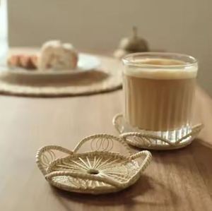 <b>plates</b> wicker rattan wholesale <b>set</b> handicrafts wooden bamboo round coasters woven handmade products - Product Image 5