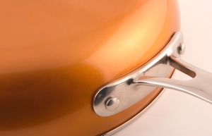 Modern Orange Saute Pan With Glass Lid Stainless Steel Handle Ceramic Non-Stick Coating <b>For</b> Kitchen And <b>Induction</b> Cooker Use - Product Image 3
