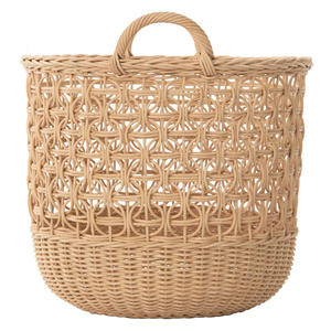 Best Choice Handcrafted Natural Rattan Laundry <b>Basket</b> Geometric Open Storage Bin With Handles Suitable For Home Decor - Product Image 4