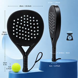 Raquette de padel Samroz Sports Teardrop avec surface en fibre de carbone et noyau en mousse EVA Memory Flex, légère et imperméable - Product Image 6