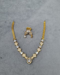 Ensemble de bijoux de haute qualité en forme de poire, collier pendentif goutte d'eau en diamant américain avec boucles d'oreilles assorties, pour femmes - Product Image 2