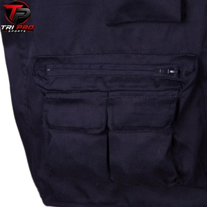 Gilet utilitaire noir pour homme, col en V, fermeture éclair intégrale, plusieurs poches zippées, pour la chasse, la pêche, la photographie, les voyages, respirant et léger - Product Image 4