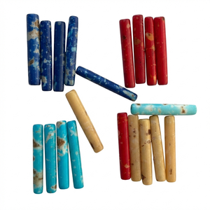 Natural Buffalo Bone Spotted Hair Pipes Tribal Jewelry Making Beads Distressed Polished Bone Spacers For Native Crafts - Product Image 1