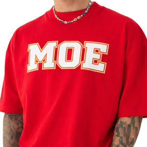 Camiseta Roja de Algodón para Hombre con Logo Estampado, Estilo Casual Urbano, Manga Corta, Corte Holgado, Venta al Por Mayor OEM - Product Image 3