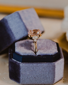 Bague de Fiançailles de Luxe en Moissanite Rose Taillée en Rose de 3,00 CT avec Sertissage à Griffes, Plaqué Or 18K, Bague Anti-Stress/Bague d'Anniversaire pour Elle - Product Image 5