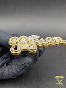 Custom Pjuan <b>Name</b> Pendant Iced Out Hip Hop Necklace 18k Gold Plated 925 Silver Moissanite Bling <b>Chain</b> Luxury Gift - Product Image 6