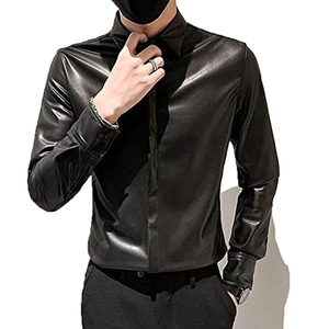Chemise en cuir pour homme, douce, de haute qualité, à manches longues, chemise en cuir pour homme, chemise en cuir légère de créateur pour homme - Product Image 3