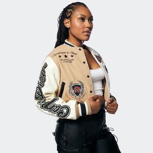 Customized Women's Custom Embroidery Varsity Jacket Waterproof <b>Patch</b> Chenille Embroidery Work And All Size Available - Product Image 4
