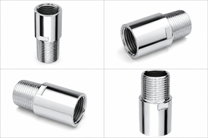 Raccord d'extension en acier inoxydable 304 chromé de qualité supérieure, haute pression, 3 pouces, composant de plomberie OEM, durabilité supérieure, résistant aux fuites - Product Image 1