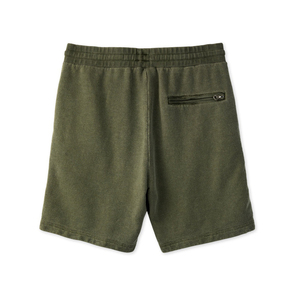 Shorts de sport en molleton français délavé pour homme avec broderie effet vieilli, taille élastique en coton confortable, idéal pour le fitness - Product Image 3