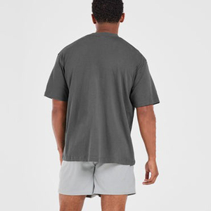 Custom Logo High Quality Breathable Woven Blank Heavy Weight Boxy Loose Fit 100% Cotton <b>Drop</b> Shoulder Oversized Cropped T Shirts - Product Image 2