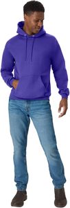 Sweat-shirt à capuche en polaire pour homme, couleur unie, coupe classique, avec poche avant, pour l'automne - Product Image 4