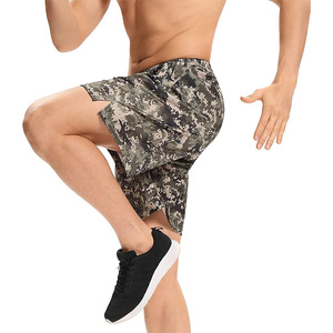 Shorts de sport décontractés pour hommes, camouflage, séchage rapide, taille élastique, poches, logo personnalisé, haute qualité - Product Image 3