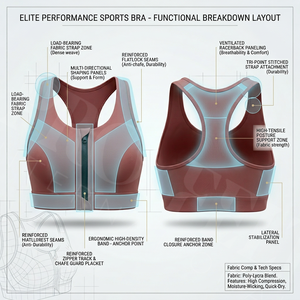 Plus Size Customized Style Front Zip Sports <b>Bra</b> for Women Push Up Workout Yoga Fitness Running Breathable Stretch Support <b>Bra</b> - Product Image 2