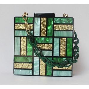 Pochette de soirée élégante en résine écologique pour femmes, accessoires de mode en cristal - Product Image 5