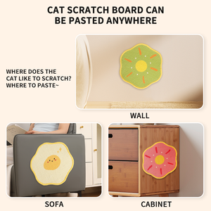 Floral Pattern Yellow Wall <b>Cat</b> Scratcher Cut Flora Pet Scratcher Sisal Scratch Pad Indoor <b>Cat</b> Clawing Toy Adhesive <b>Cat</b> Scratcher - Product Image 3