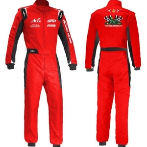 Combinaison de course moto unisexe Guruna rouge, blanc et bleu à manches longues en polyester, séchage rapide, respirante, avec blocs de couleur sur le devant pour le motocross - Product Image 4