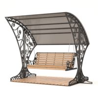 Ensemble de balançoires de luxe modernes imprimées en 3D pour l'extérieur, avec coussins imperméables, robustes, pour 2 personnes, élégantes et confortables