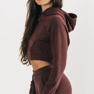 Fabricante Profesional de Sudaderas Cortas con Capucha para Mujer, en Stock, Sudaderas Cortas Personalizadas de Felpa para Mujer - Product Image 6