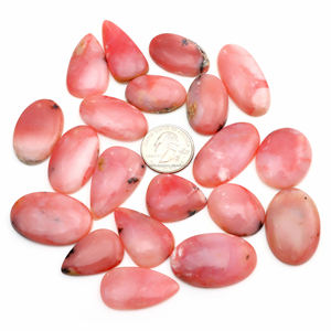 Opale rose naturelle, cabochon lâche à dos plat, pierre polie pour la fabrication de bijoux, vente en gros, fournisseur indien, haute qualité, couleur intense - Product Image 1