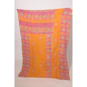 Vintage Printed Cotton Kantha <b>Quilt</b> Indian <b>Handmade</b> Reversible Gudri Throw Bedcover for Home Decor - Product Image 1