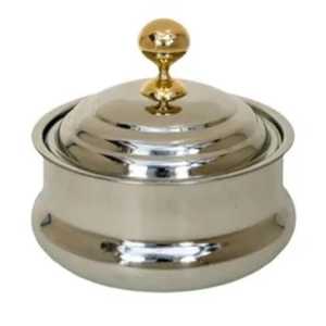 Calentador de Comida Tipo Buffet de Acero Inoxidable con Tapa Cónica Negra y Diseño Martillado Dorado de Lujo para Bodas, Fiestas, Hoteles y Servicios de Catering - Product Image 2
