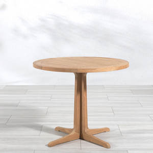 Meilleure Vente : Table de Salle à Manger Ronde d'Extérieur en Teck Massif, Écologique et Durable, Design Moderne, pour Projets Hôteliers et Commerciaux - Product Image 3