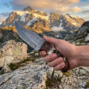 Couteau de chasse/découpe de viande/de camping en acier Damas de qualité supérieure avec étui en cuir, options OEM et logo personnalisé pour les acheteurs des États-Unis et d'Europe - Product Image 3