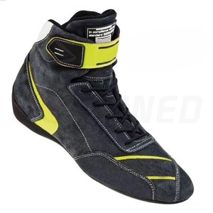 Botas de moto para carreras, caña alta, de cuero/tela Nomex, con cierre de velcro, rojas y negras, puntera cerrada, suela de goma, entresuela de EVA, impermeables, para todo tipo de clima. - Product Image 5