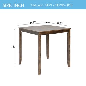 <b>Small</b> Space <b>Kitchen</b> Dining <b>Table</b> 4 Person Counter Height Walnut Wood <b>Table</b> <b>for</b> Home JUST <b>TABLE</b> SQUARE SHAPE IDEAL <b>for</b> WOODEN - Product Image 5