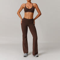 Ensemble de sport sans couture pour femme : soutien-gorge et short taille haute, respirant, anti-humidité, ajusté, couleur unie, en Spandex et Polyester