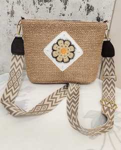 Handwoven Rattan Shoulder <b>Bag</b> Crochet Flower <b>Coin</b> Purse Vintage Boho Mini <b>Bag</b> for Daily Use - Product Image 3