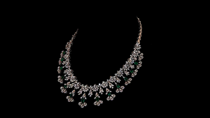 Luxury Lab Emerald Green Drop with Lab Grown Pear Marquise Diamond <b>Necklace</b> | Bridal Wedding Party Statement Jewelry for Women - Product Image 3