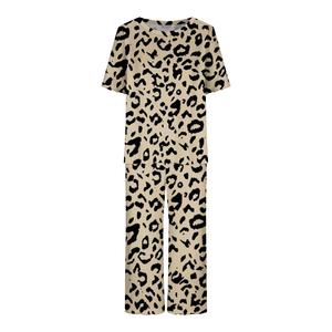 Conjunto de Pijamas Románticos de Verano para Mujer, Estampados, de Tres Cuartos de Largo, Casuales, de 2 Piezas, Cuello Redondo, Manga Corta, Ecológicos - Product Image 3