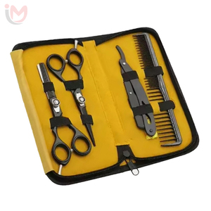 Kit de Barbier Professionnel avec Ciseaux et Lames – Kit de Salon de Beauté Noir – Ciseaux de Coiffure pour Démêlage et Coupe de Cheveux – Services OEM - Product Image 2