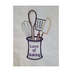 ผ้าขนหนูขายส่ง 100% ผ้าฝ้าย ปักลาย Love Of Baking สำหรับกอล์ฟ ขนาด 16x26 นิ้ว 115 GSM น้ำหนักเบา เป็นมิตรต่อสิ่งแวดล้อม แห้งเร็ว ขายดีที่สุด - Product Image 1