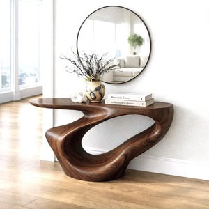 Handmade Natural Solid Wood Console <b>Table</b> Luxury Minimalist Design For Decor Home High Quality - Product Image 1