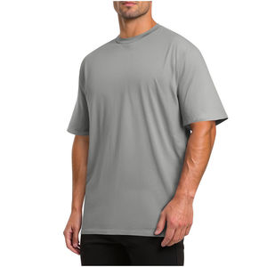 T-shirt décontracté pour homme en coton, coupe ample, col montant, style streetwear, pour homme - Product Image 1