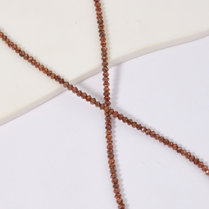 สร้อยคอ Mala เพชรธรรมชาติ20กะรัตประกอบด้วยหินเจียระไนทรงกลมสีขาวทองผสมเกรดความคมชัด - Product Image 1