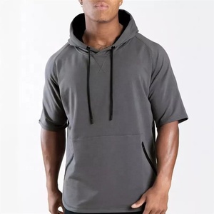 Wholesale customize unisex men hoodie plus size Cotton men pullover street wear high quality <b>short</b> <b>sleeve</b> men's <b>hoodies</b> - Product Image 1
